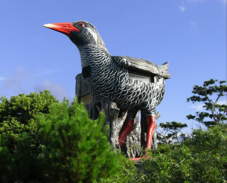 沖縄最北端の辺戸岬にあるヤンバルクイナ展望台は巨大でリアルだった！