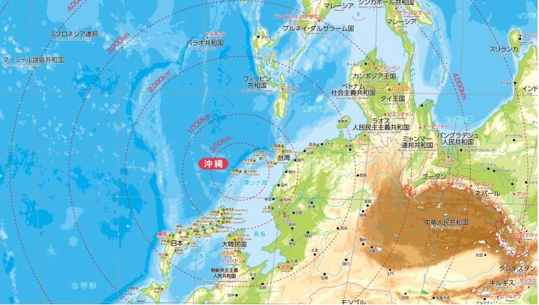 沖縄が中心の地図＆カレンダー「アジアからの視点カレンダー」